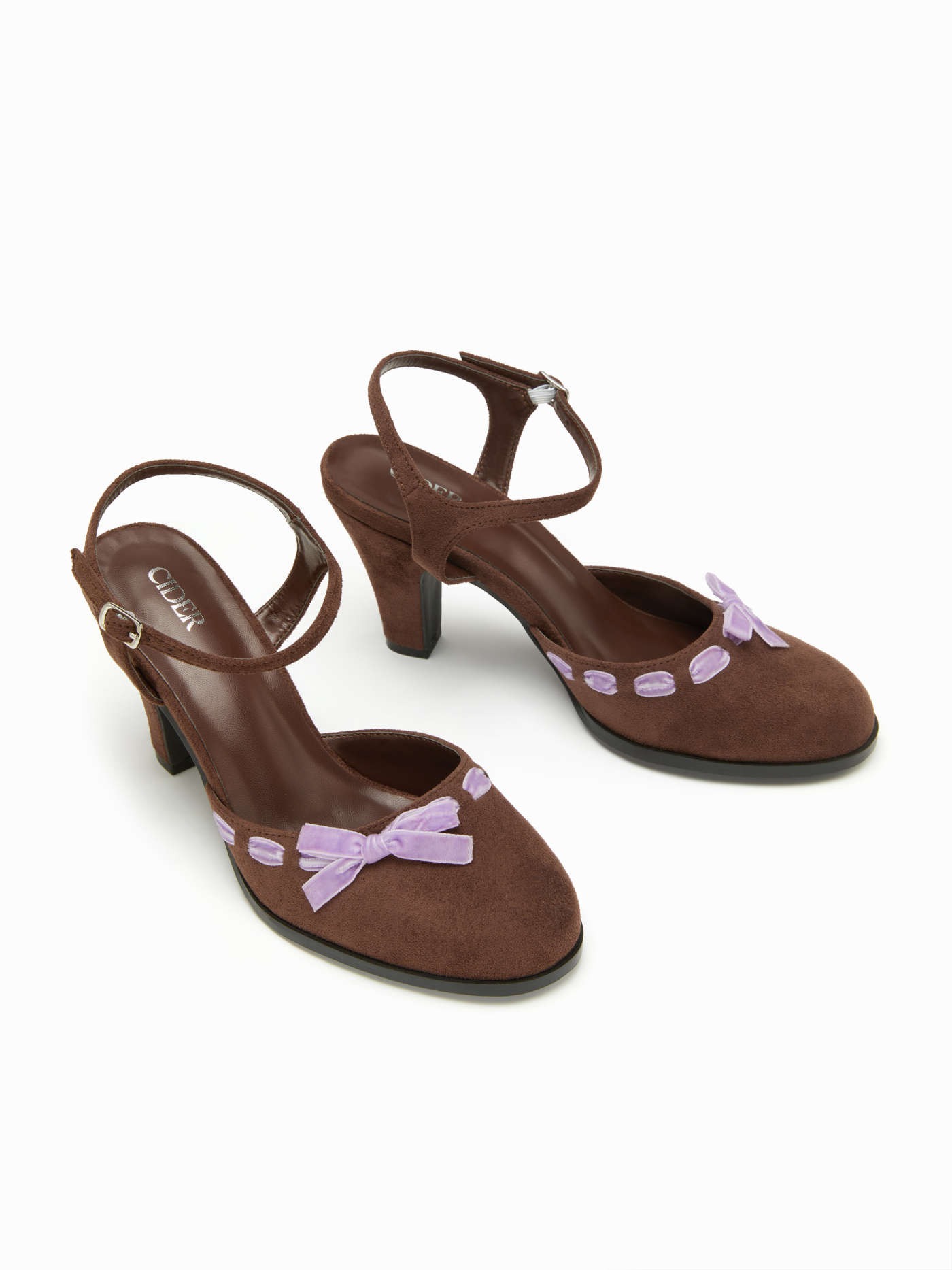 BOWKNOT SUEDE SLINGBACK HEELS