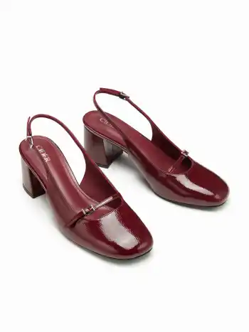 SANDALI SLINGBACK CON CINTURINO REGOLABILE E TACCO ROBUSTO