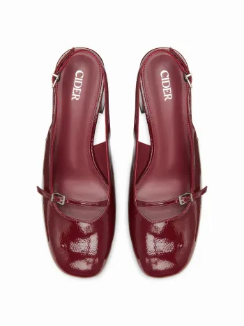 SANDALI SLINGBACK CON CINTURINO REGOLABILE E TACCO ROBUSTO