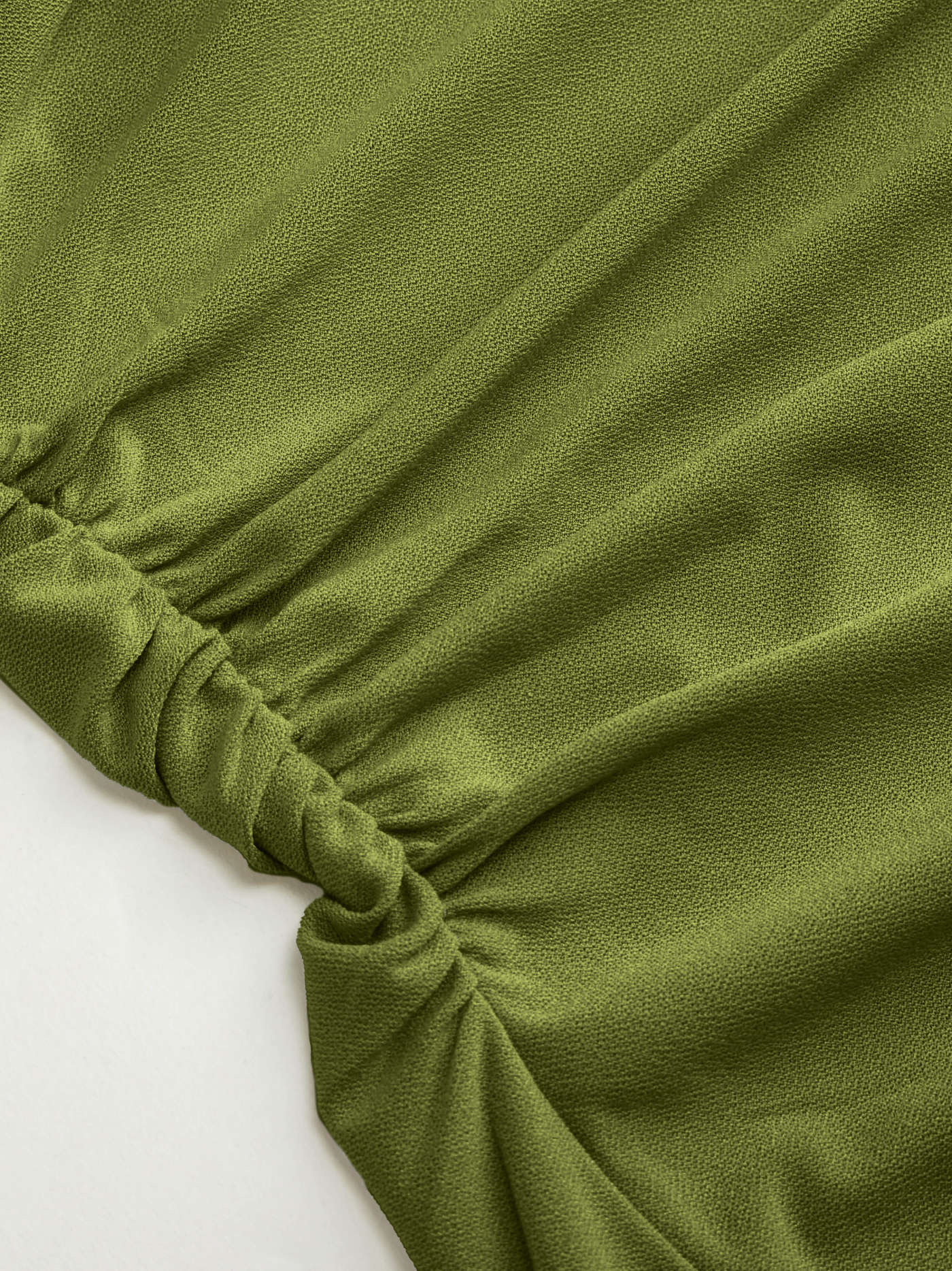 Boat Neck Twist Ruched Mini Dress