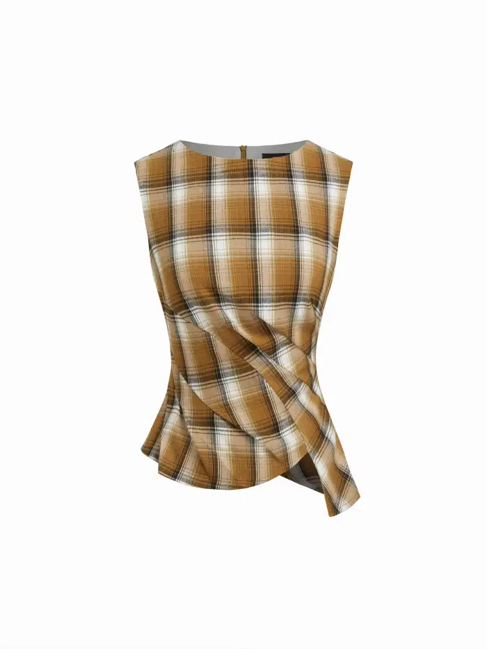 Contour Double Layered Asymmetrical Neck Tank Top