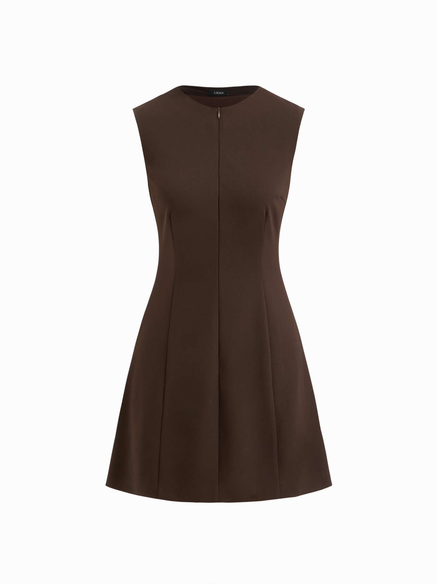 V-neck Zip Through Mini Dress