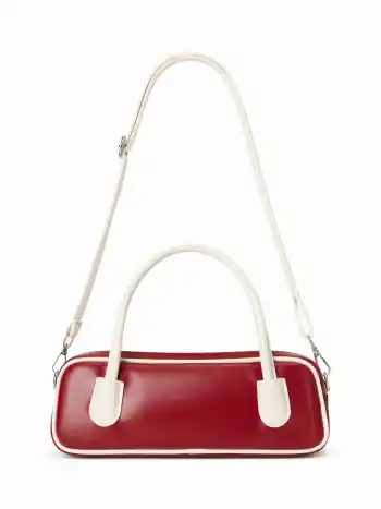 Zweifarbene Boston-Handtasche & Querträgerschultertasche