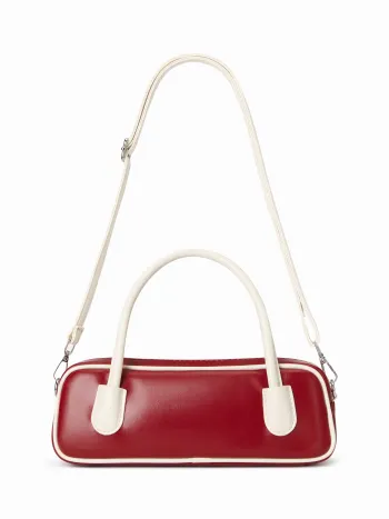 Zweifarbene Boston-Handtasche & Querträgerschultertasche