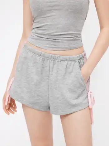Cotton-Mischung Mittelhöhe Seitenstreifen Schleifenhauskleidung Shorts