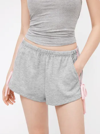 Cotton-Mischung Mittelhöhe Seitenstreifen Schleifenhauskleidung Shorts