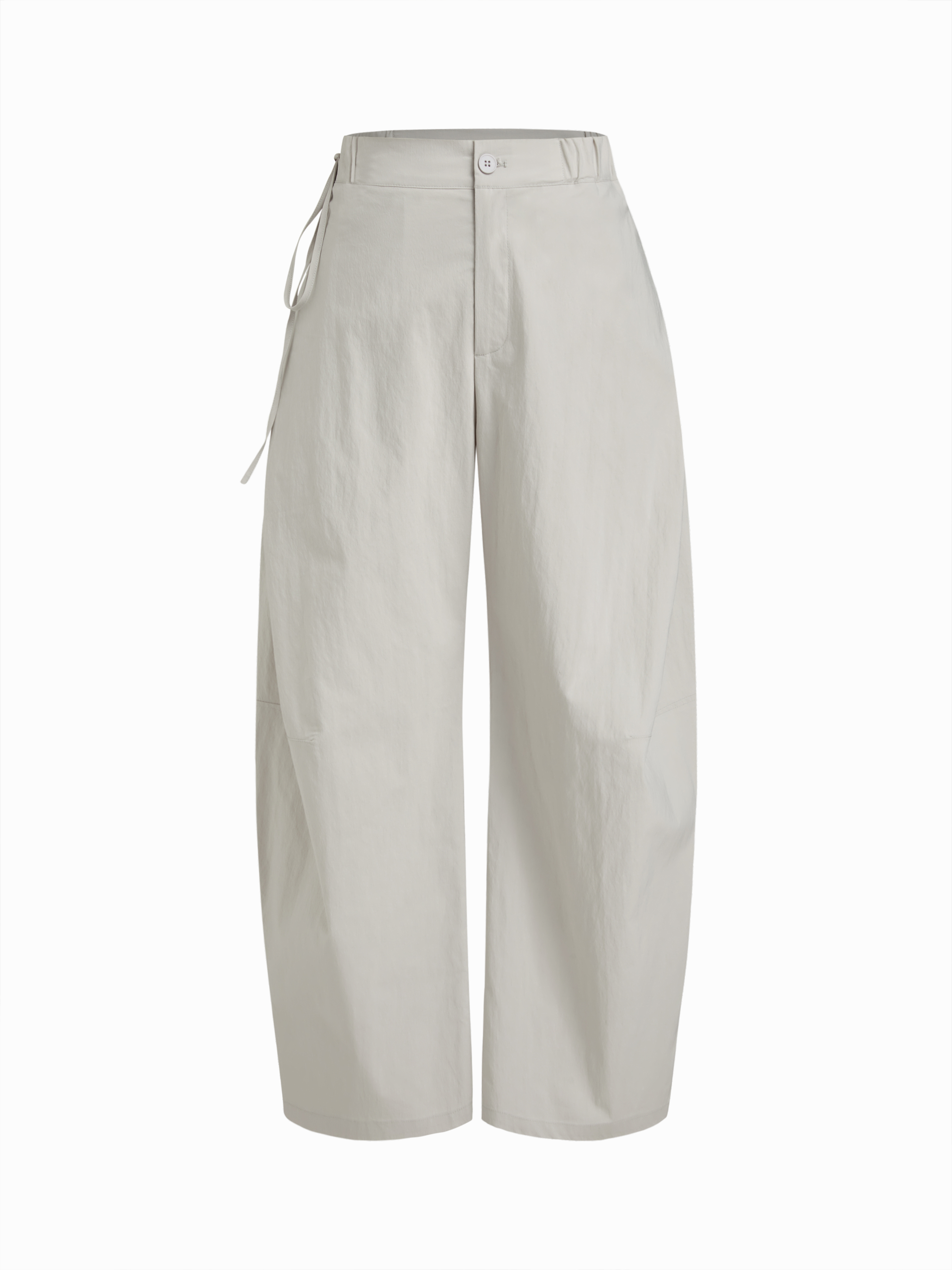 Cotton-blend Mid Rise Elastic Waist Floral Wide Leg Trousers