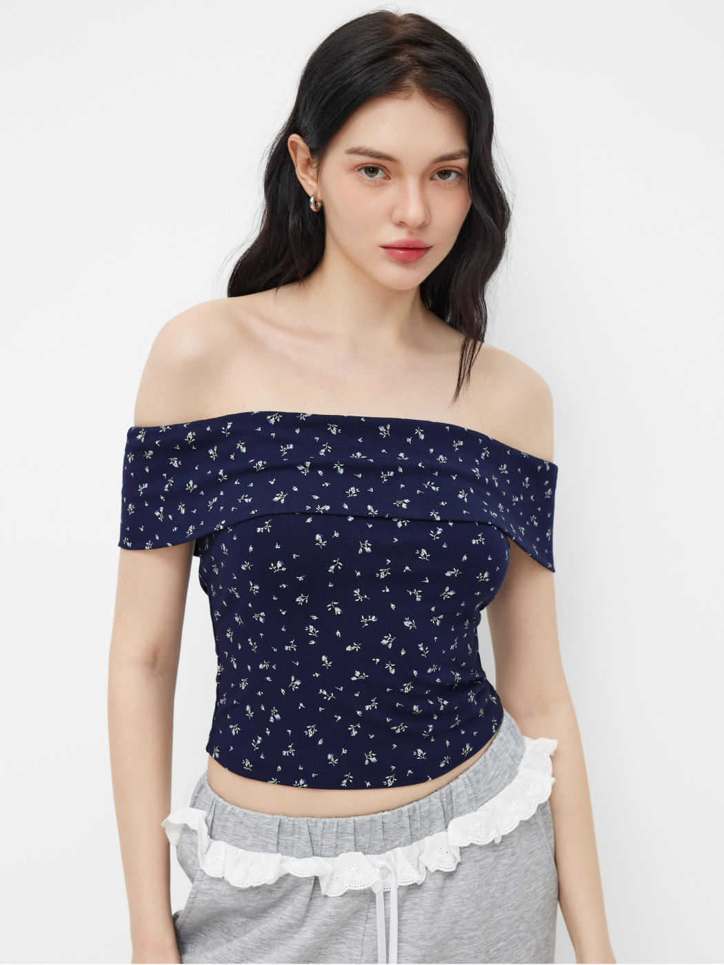 Ditsy Floral Off-shoulder Top