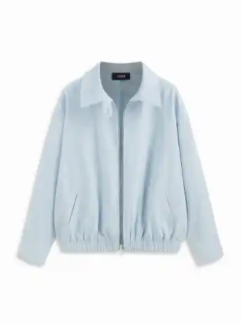 Giacca a vento oversize con zip e maniche lunghe con colletto