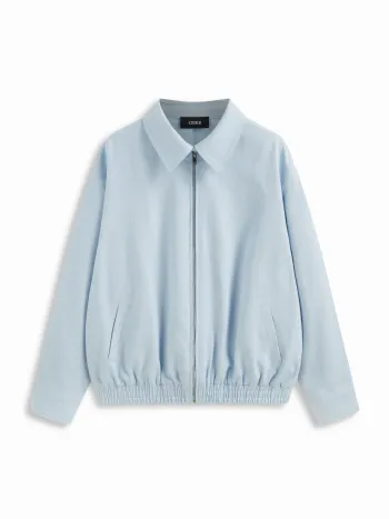 Giacca a vento oversize con zip e maniche lunghe con colletto
