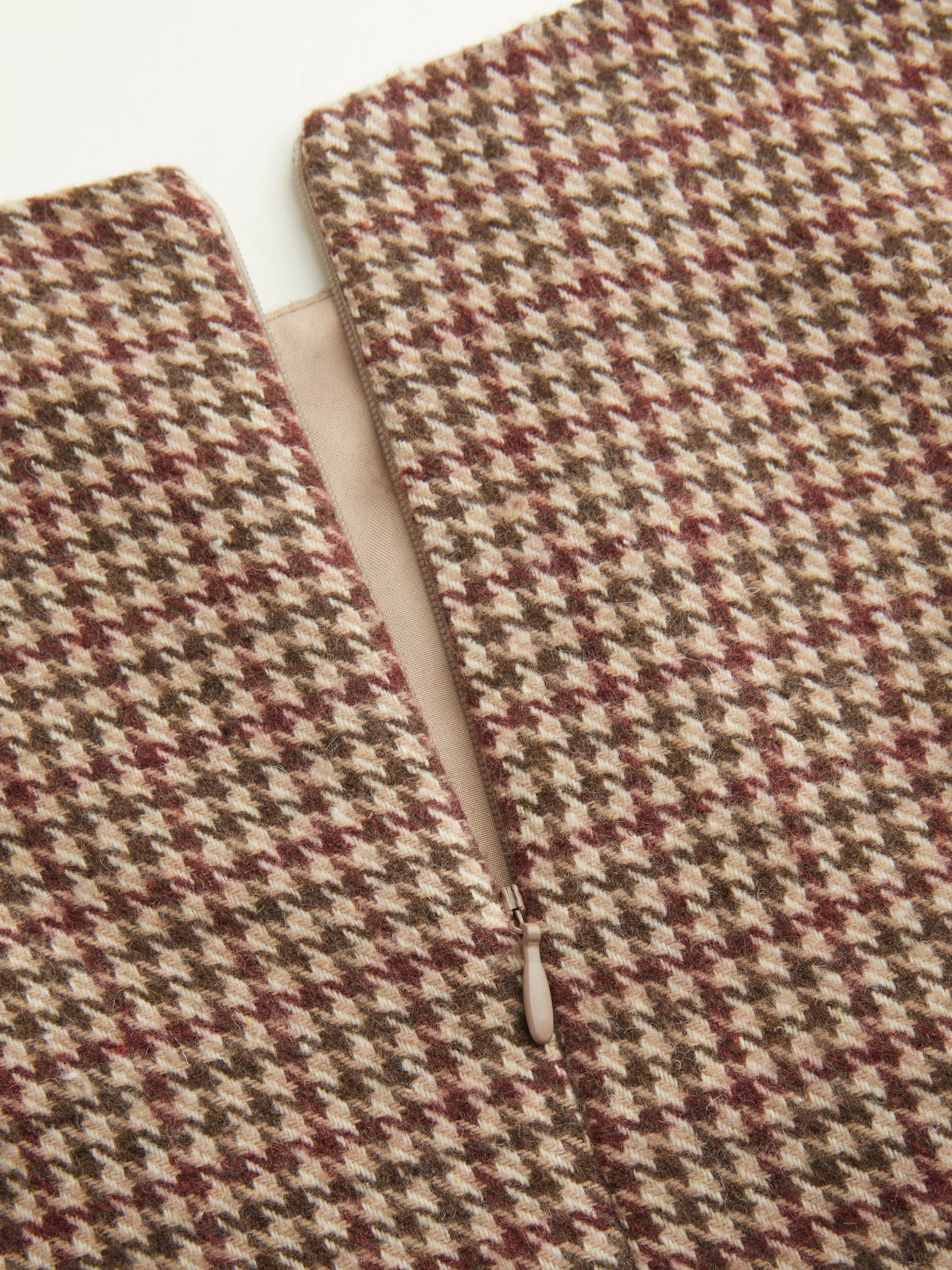 Boat Neck Houndstooth Belted Mini Dress