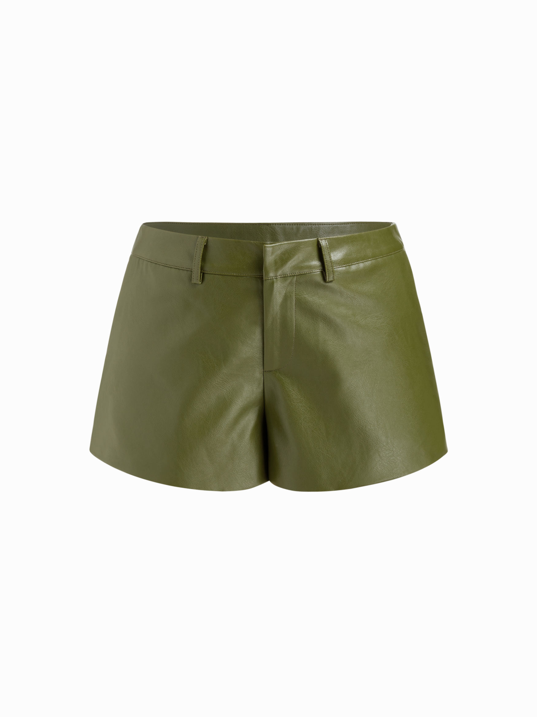 Faux Leather Low Rise Shorts