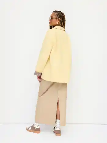 Kragen-Tartan-Patch Oversize Trenchcoat
