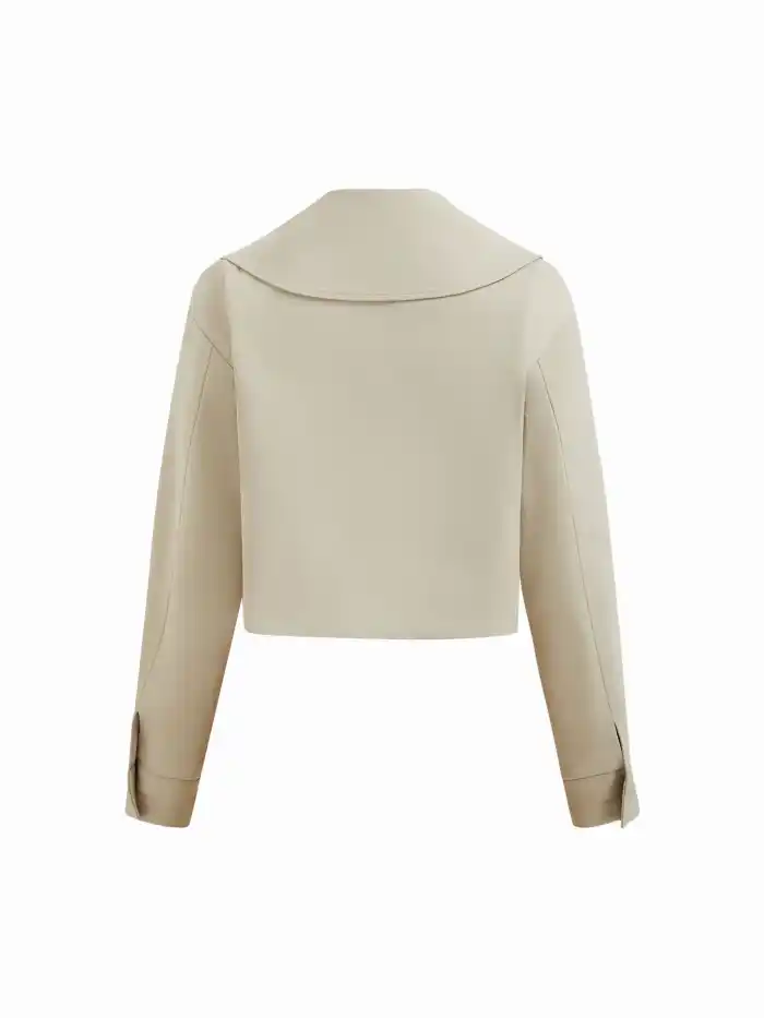 Collar Solid Button Pocket Trench Coat With Belt