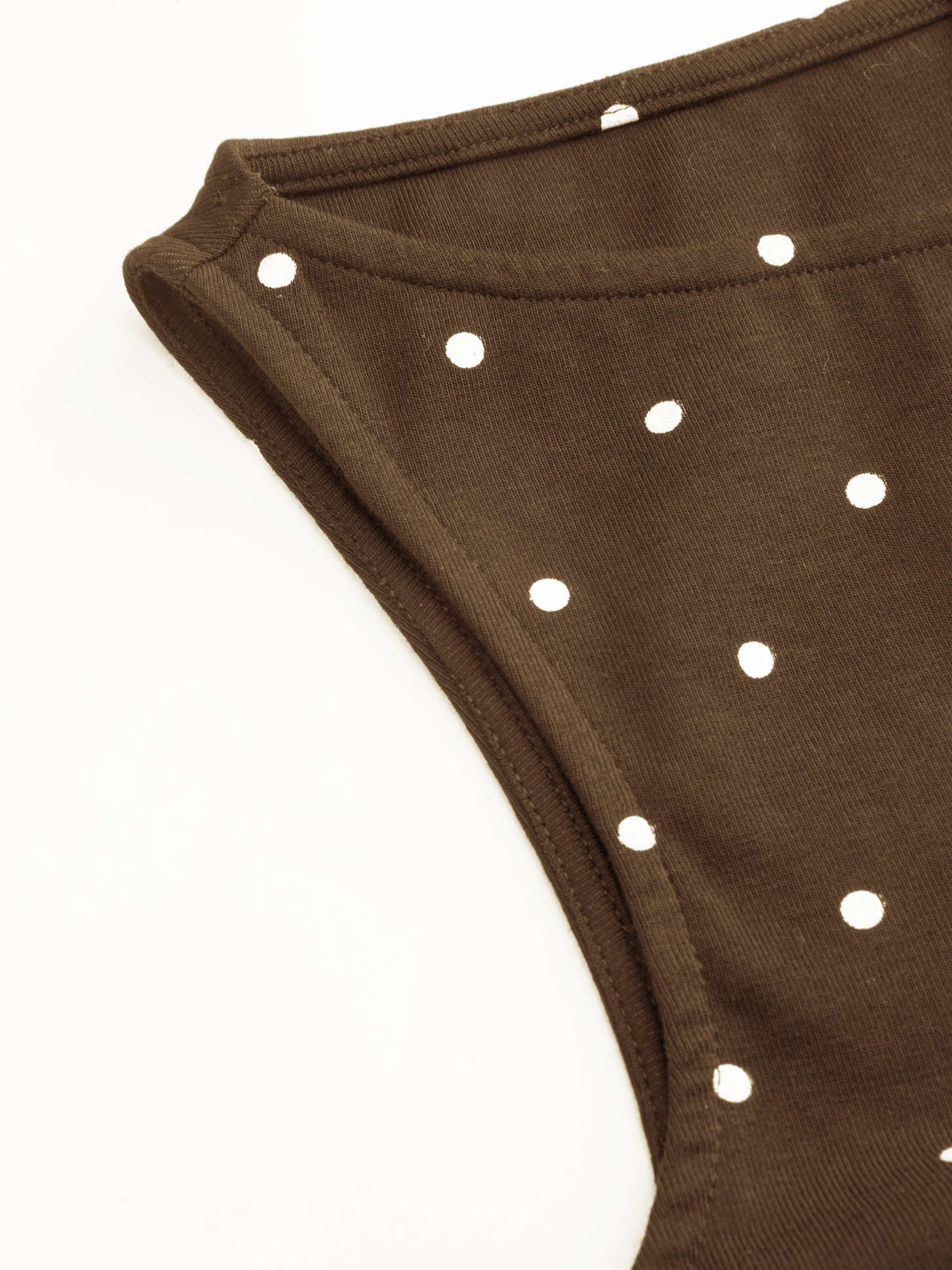 Knit Fabric Cotton-blend Boat Neck Knotted Polka Dot Ruched Tank Top For Daily Casual