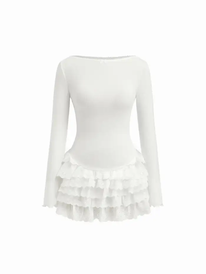 Knit Fabric High Neck Ruched Knotted Mini Dress For Date