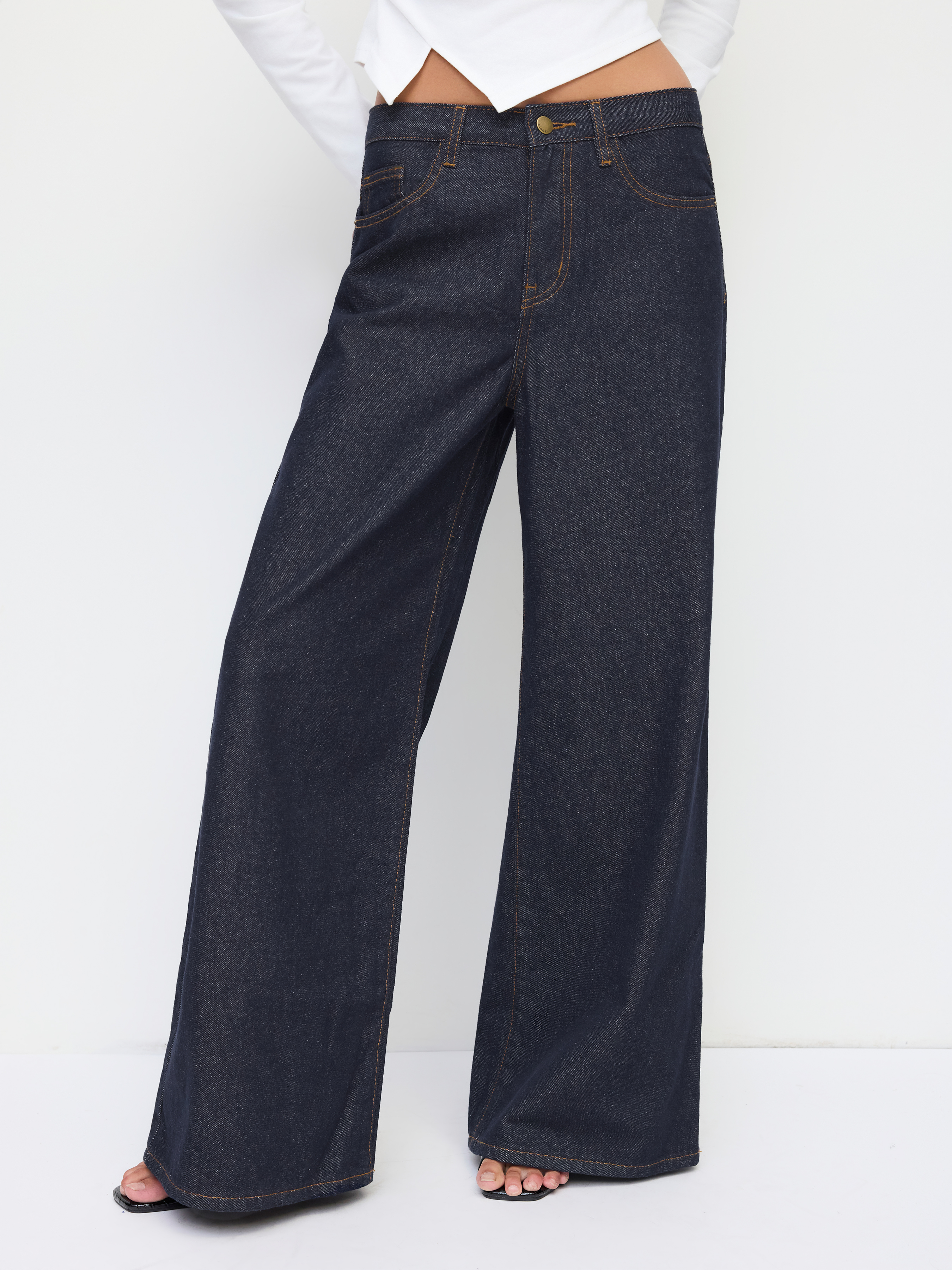 denim denim cargo pants Denim Low-Rise Baggy For Daily Casual