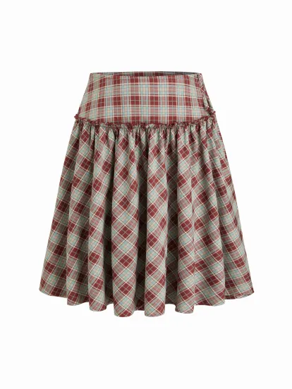 Cotton-blend Boat Neck Polka Dot Ruched Tee & Mini Skirt Curve & Plus