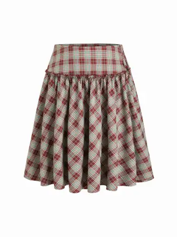 Cotton-blend Boat Neck Gingham Bowknot Tank Top Curve & Plus