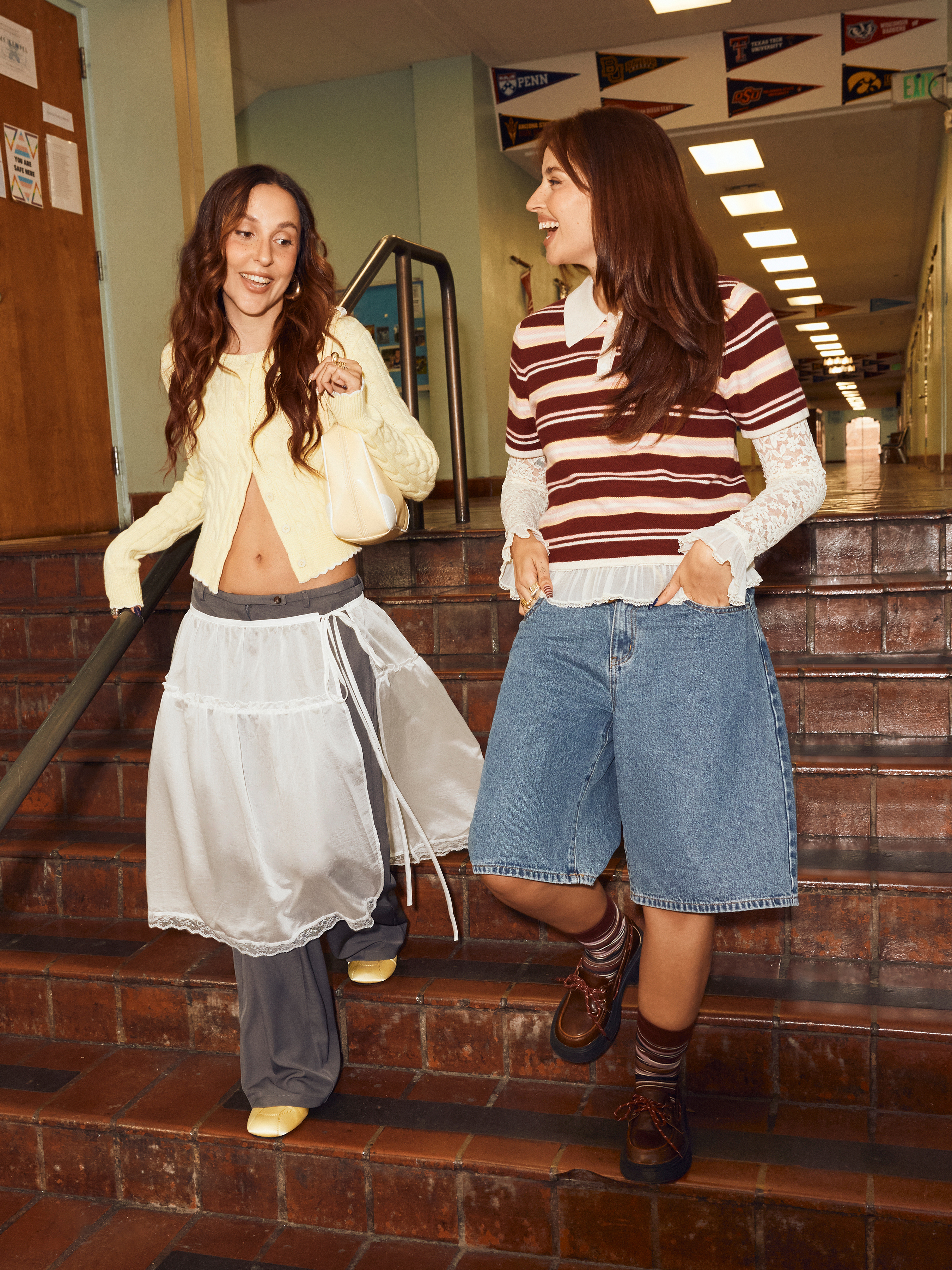 Knit Polo Striped Button Oversized Top