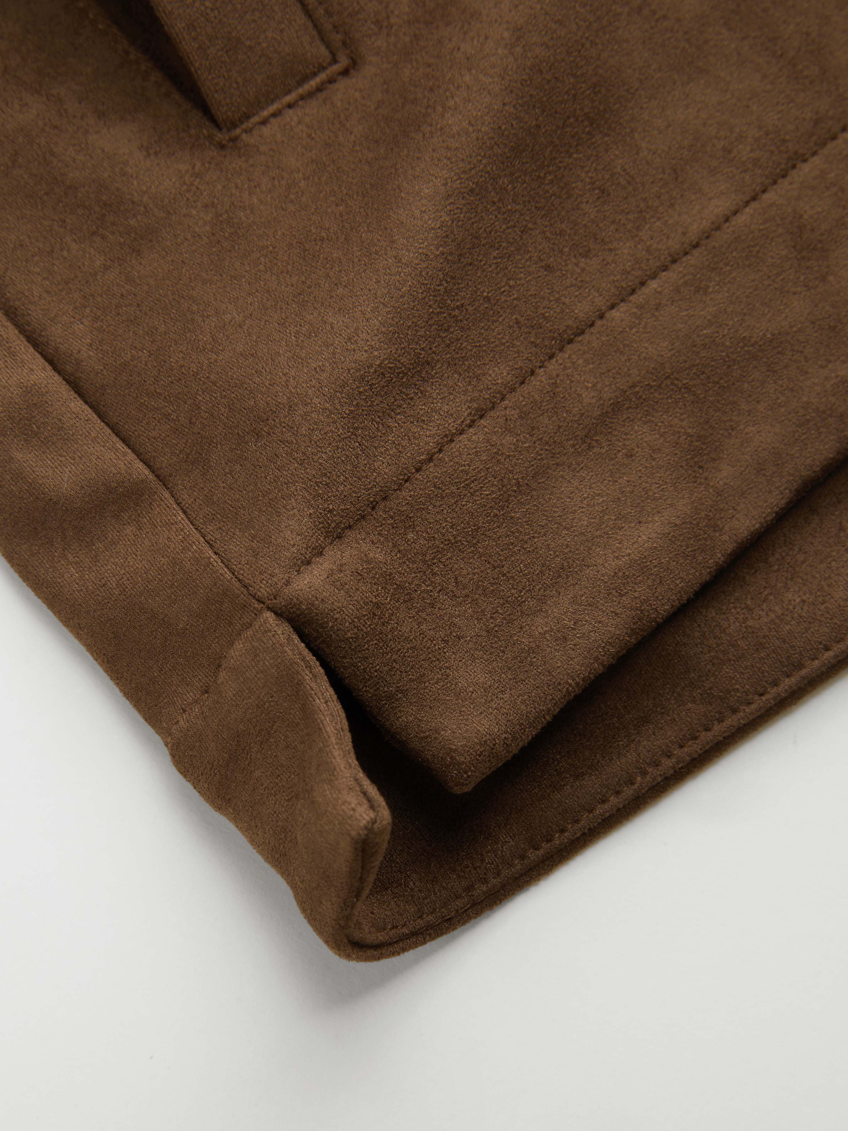 Suede Low Rise Micro Shorts