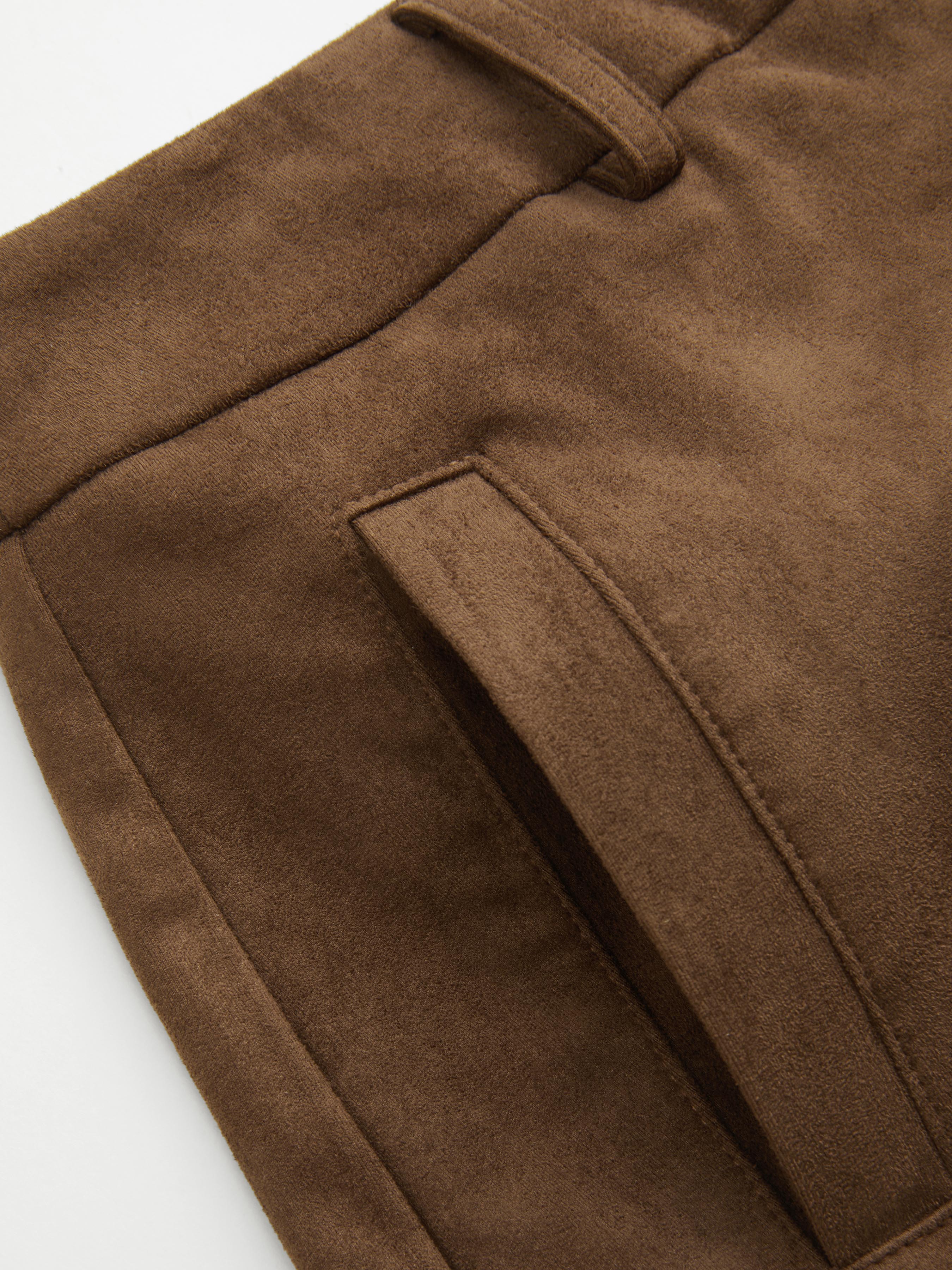 Suede Low Rise Micro Shorts