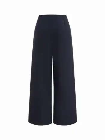 Pantaloni a vita media con avvolgente gamba larga