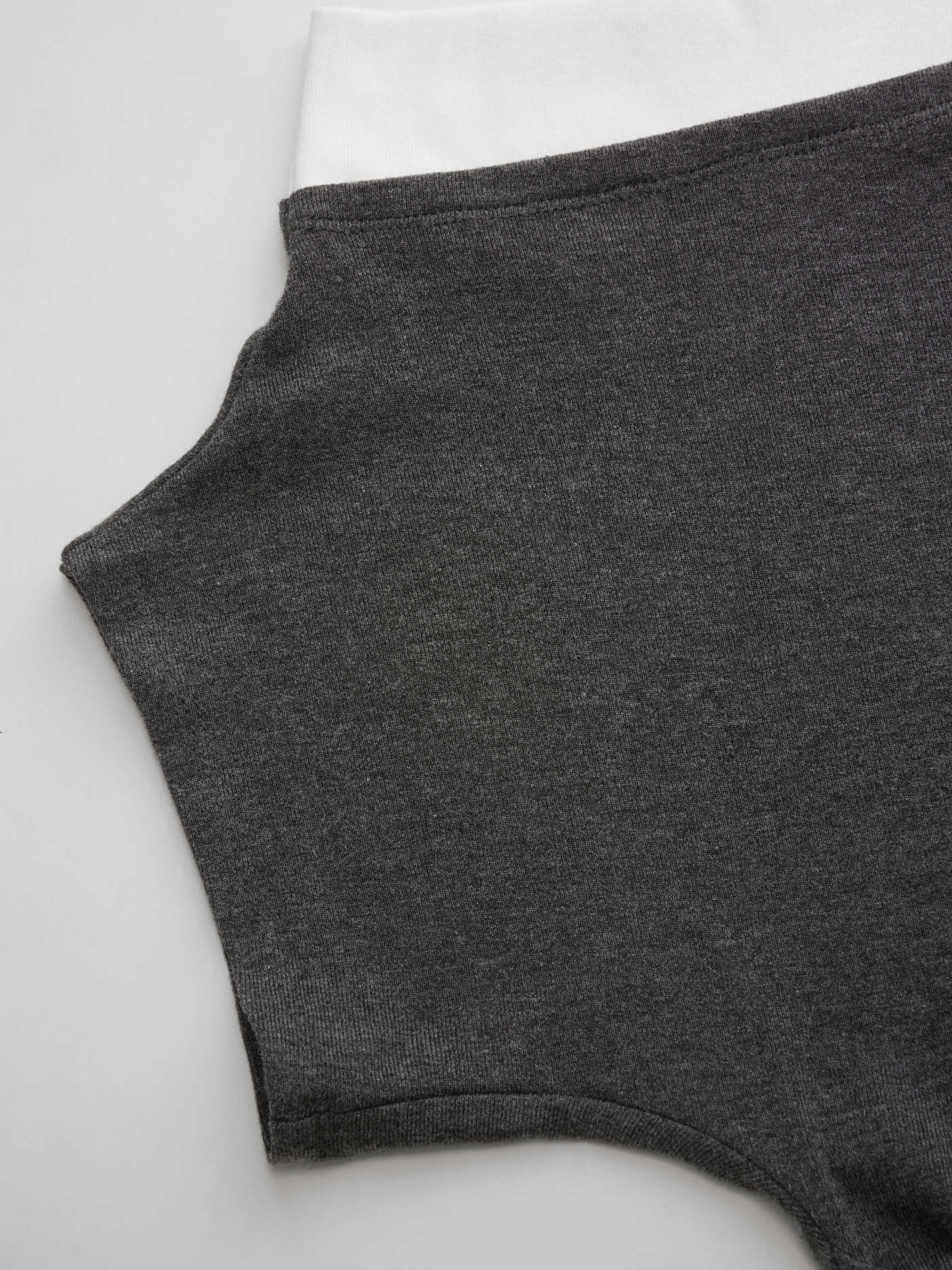 Asymmetrical Neck Two Tone Ruched Short Sleeve Top