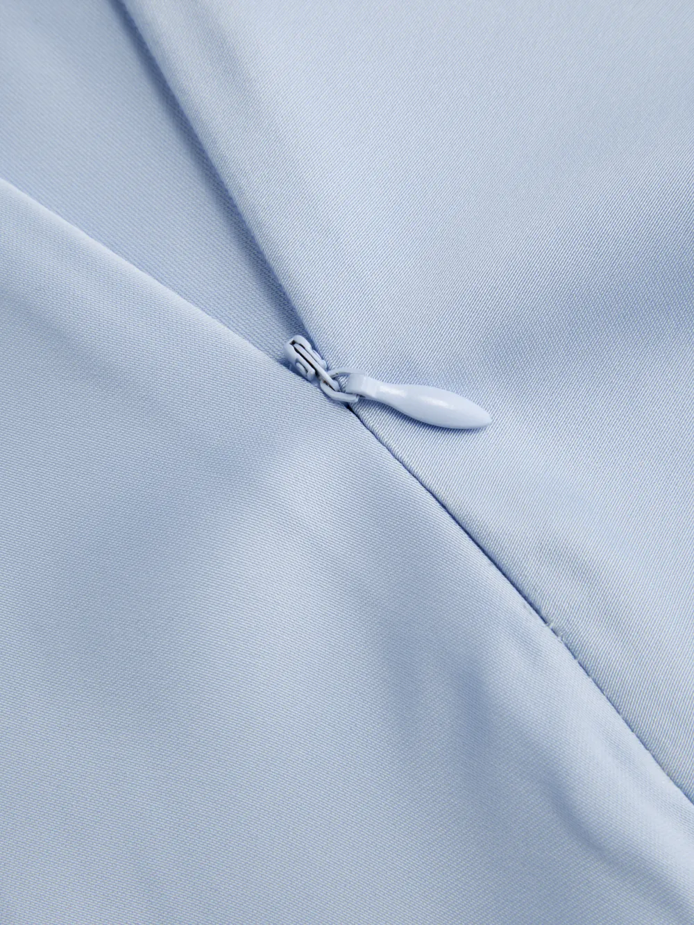 Satin Asymmetrical Neck Metal Detail Tie Back Mini Dress