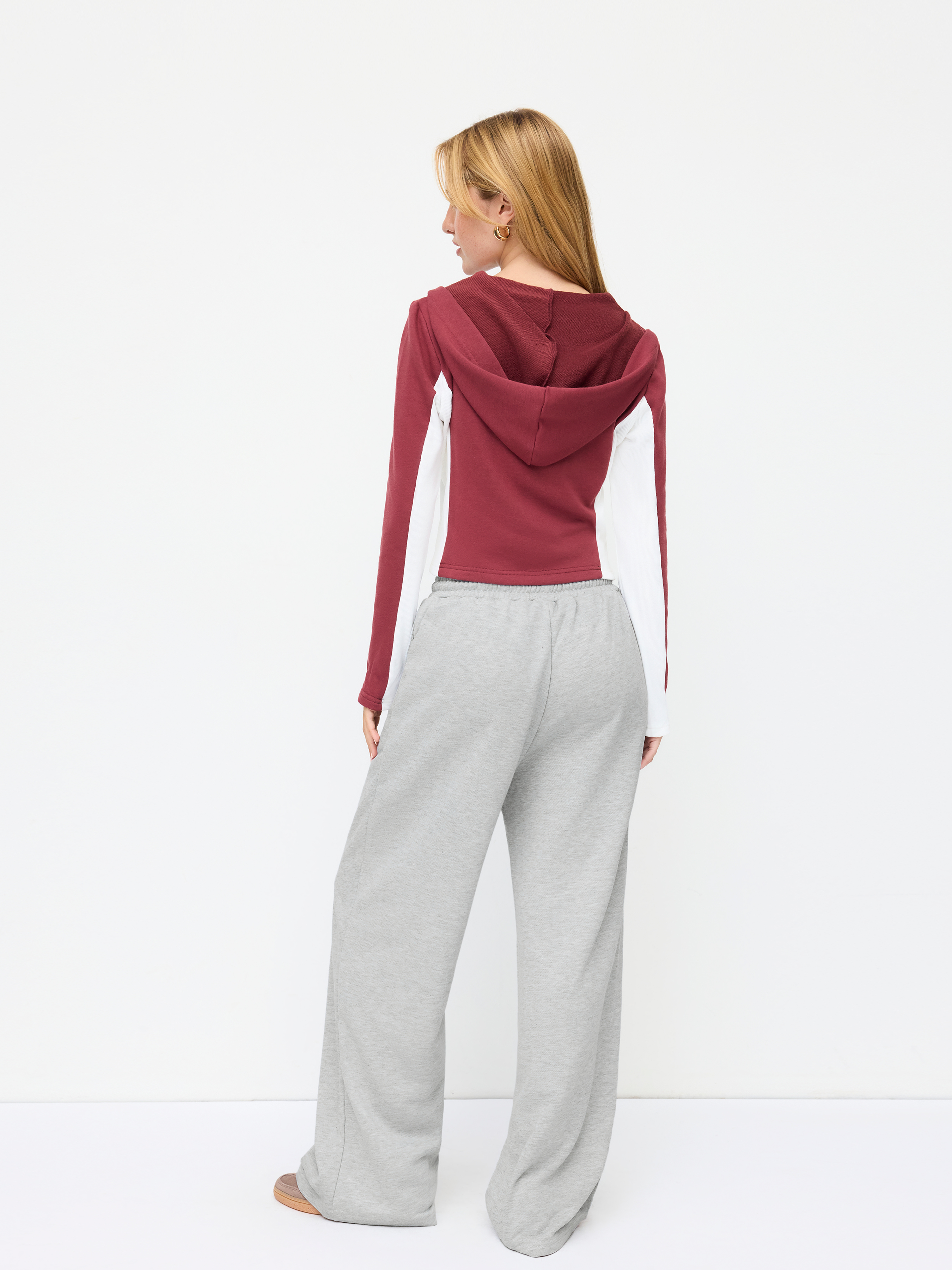 High Elastic Waist Solid Wide Leg Trousers