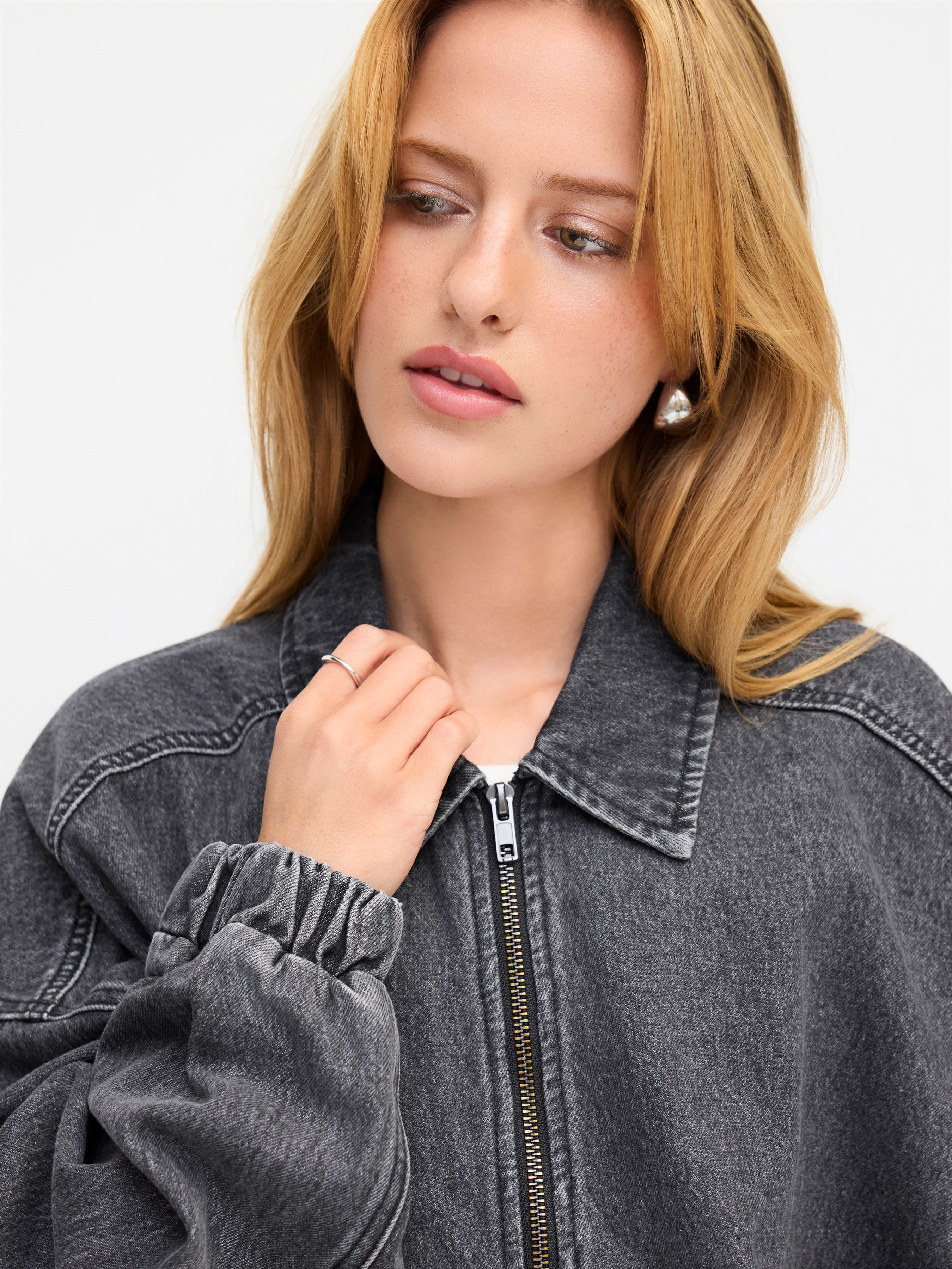 Denim The Aviator Jacket  For Daily Casual