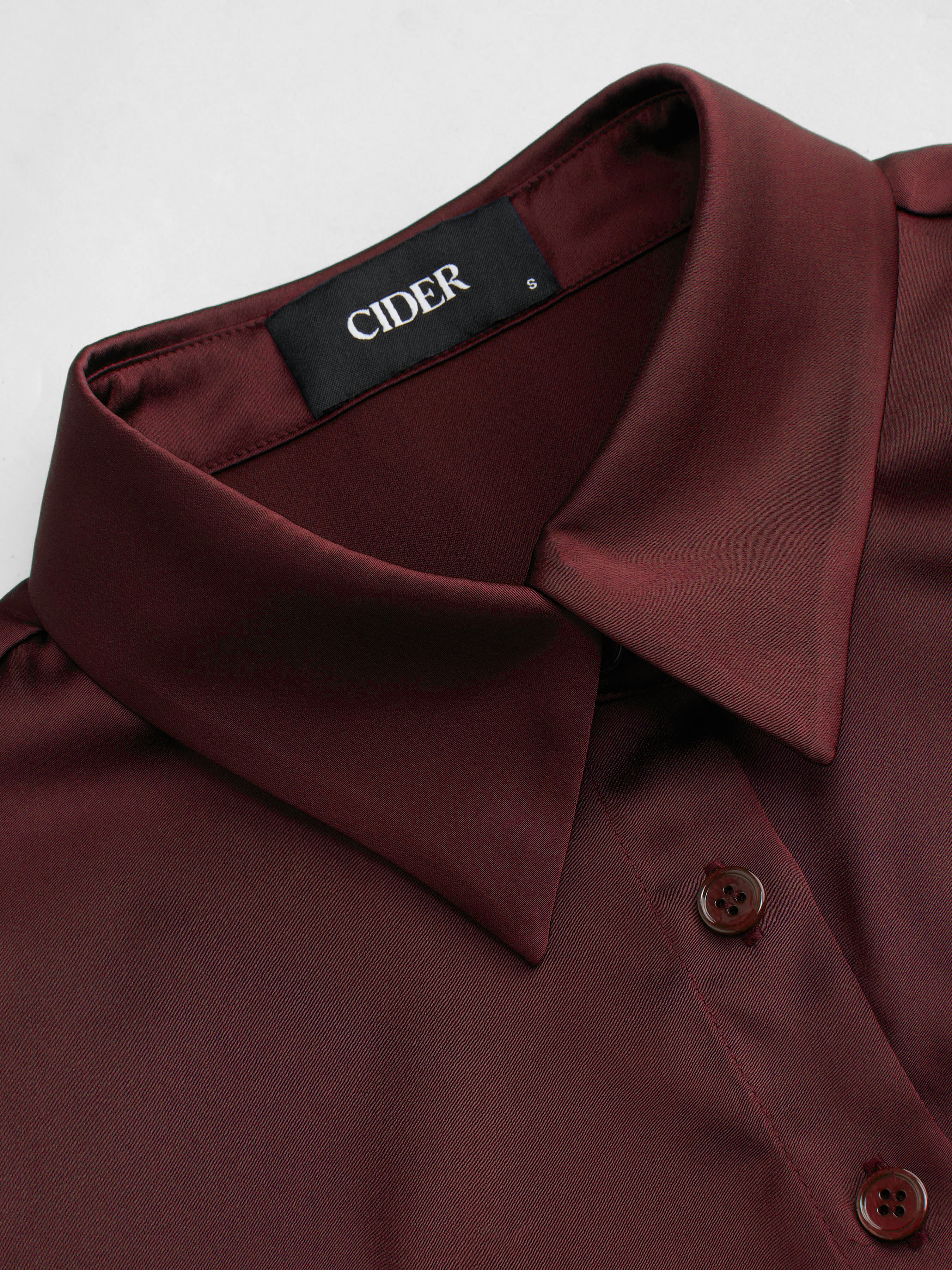 Satin Collar Short Sleeve Shirt
