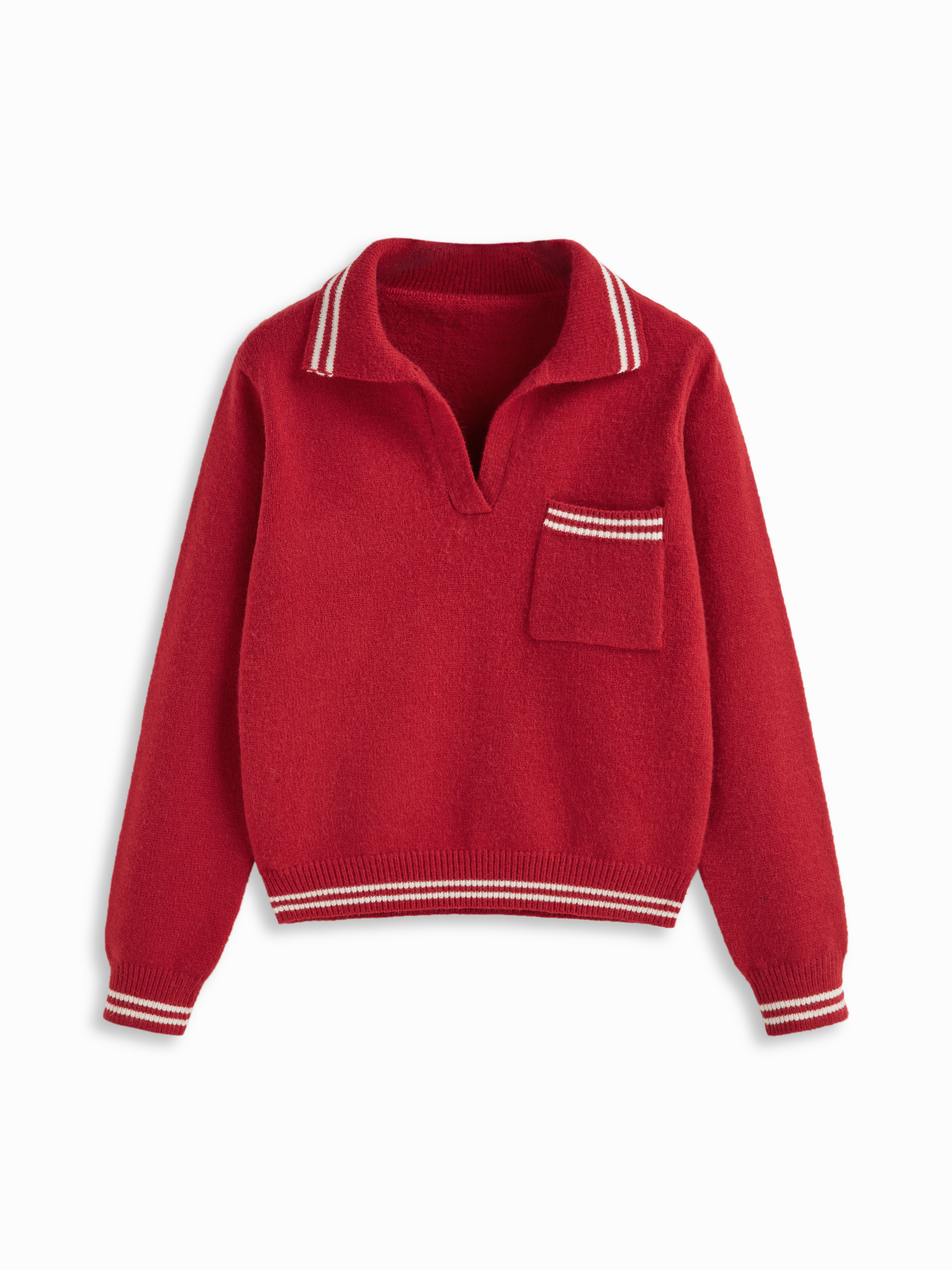 ニット生地 Seeing 赤のオーバーサイズ タートルネック セーター For