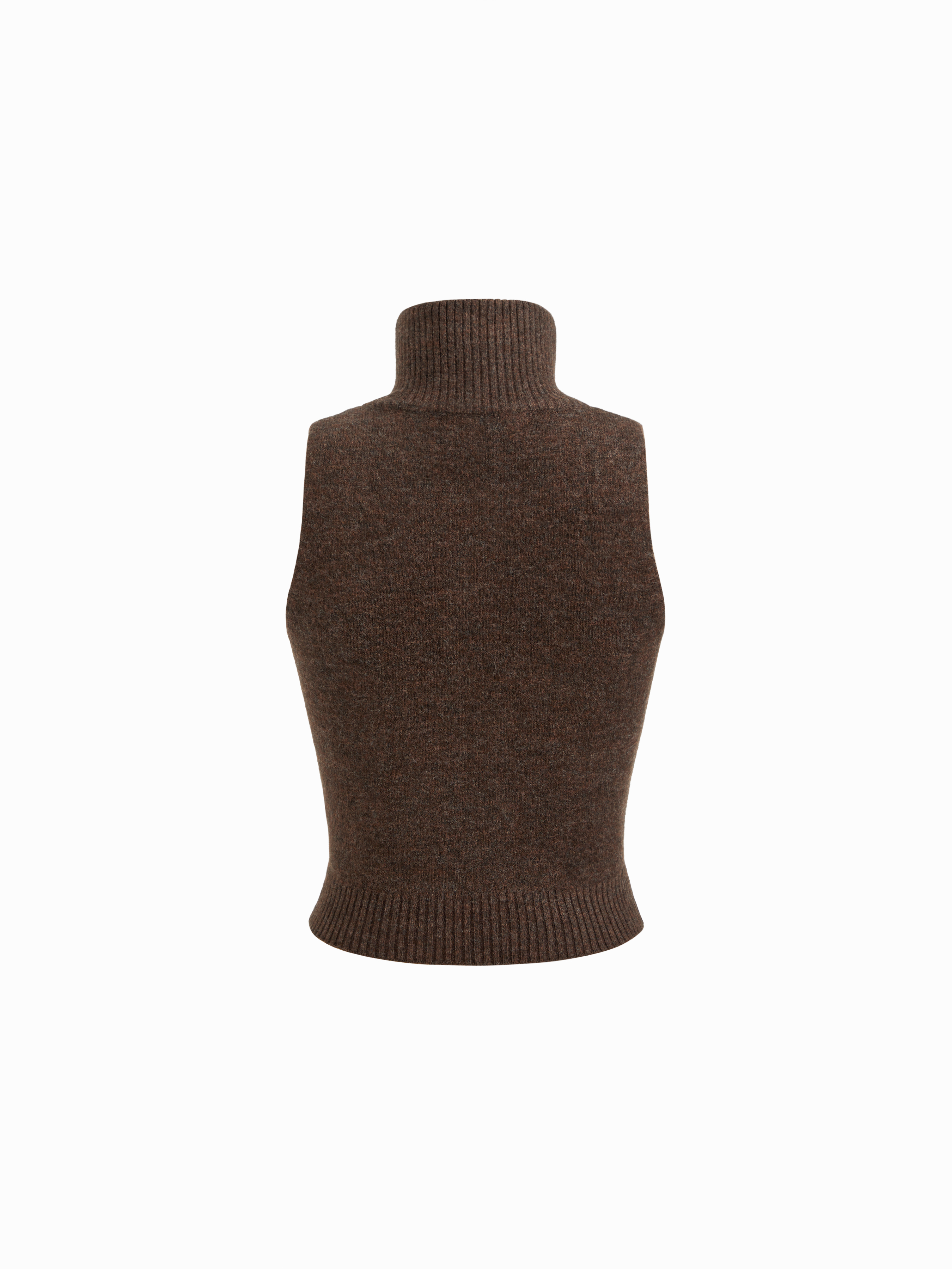 Two Pieces Knit Collar Half Zip Tank Top & Crop Shrug