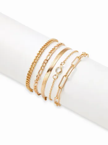 SET DI BRACCIALETTI A CATENA DA 5 PEZZI