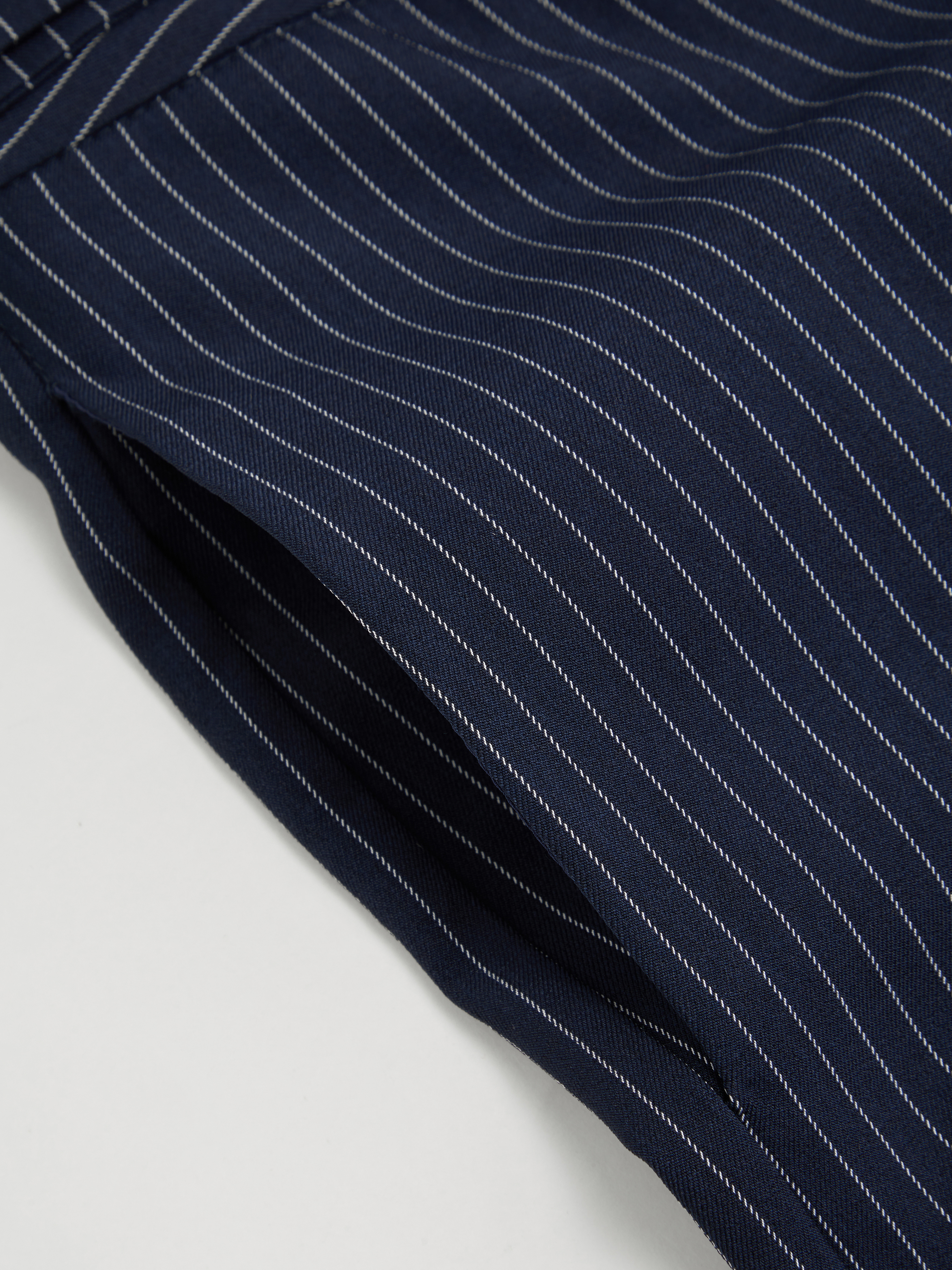 Striped Low Rise Buckle Wide Leg Trousers