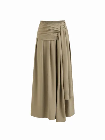 Gonna midi a vita alta plissettata alla moda