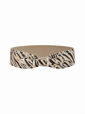 CINTURA CON FIBBIA BORCHIATA CON STAMPA ZEBRA