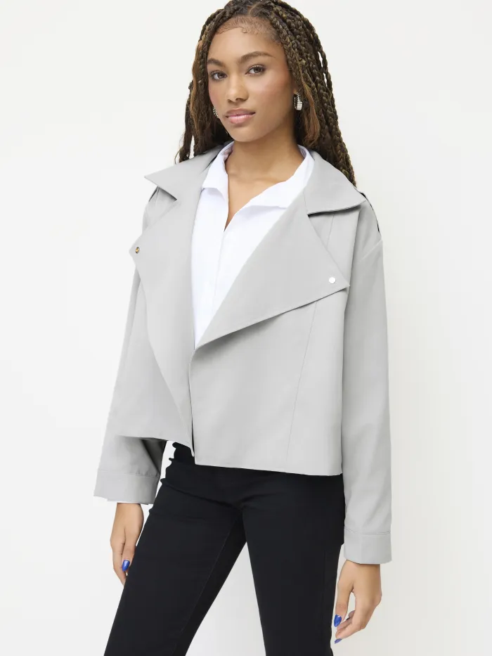 Collar Solid Button Pocket Trench Coat With Belt