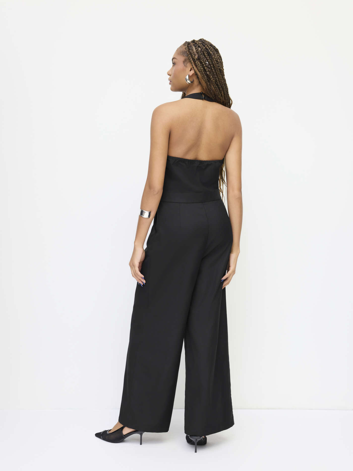 Halter Neckline Backless Straight Leg Jumpsuit