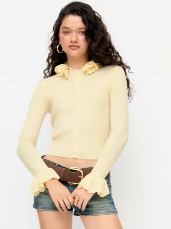 Knitted V-neck Horse Stripe Long Sleeve Top