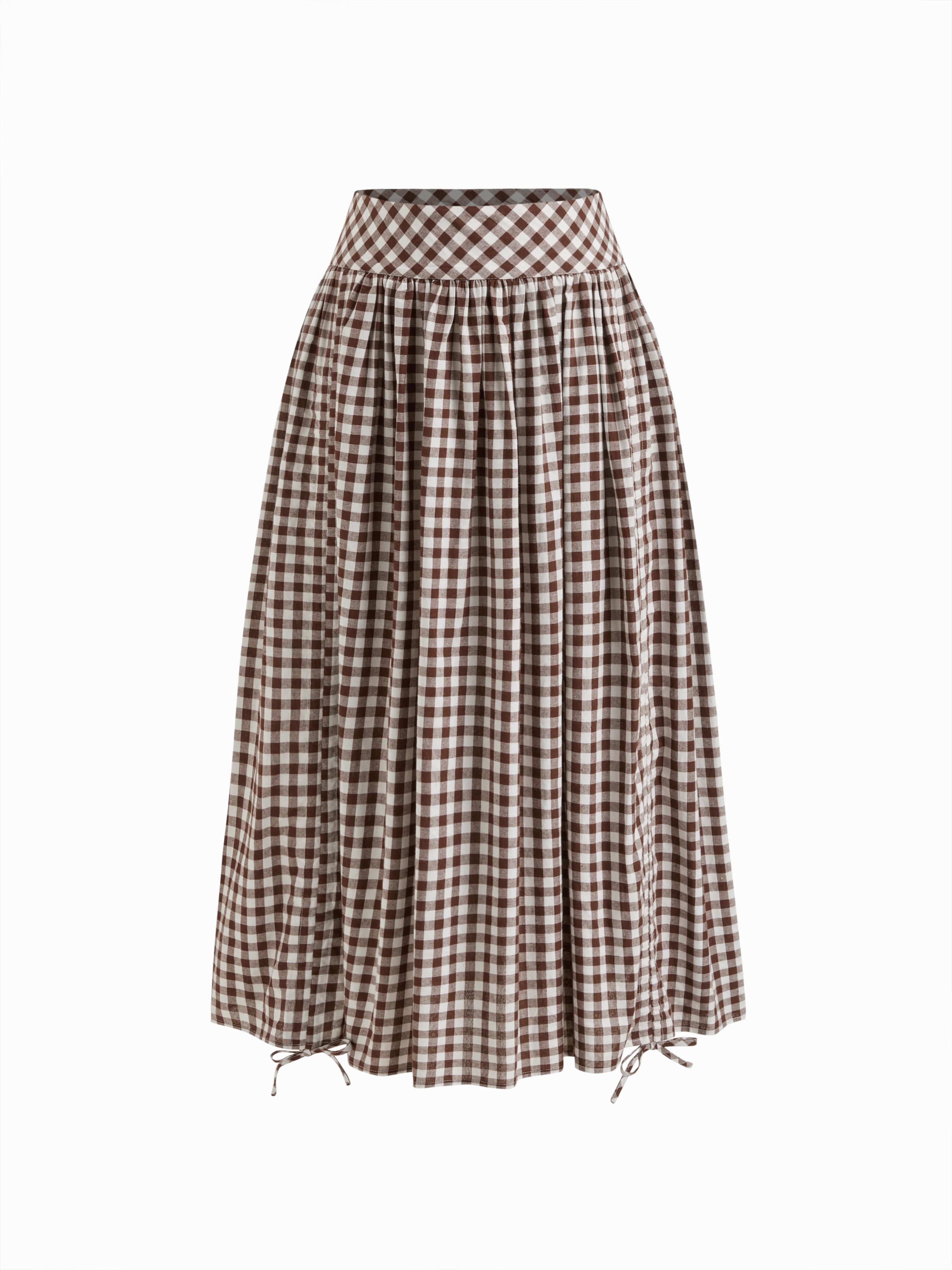えりぃ Woven Multi-way 100% Cotton Mid Rise Gingham Drawstring