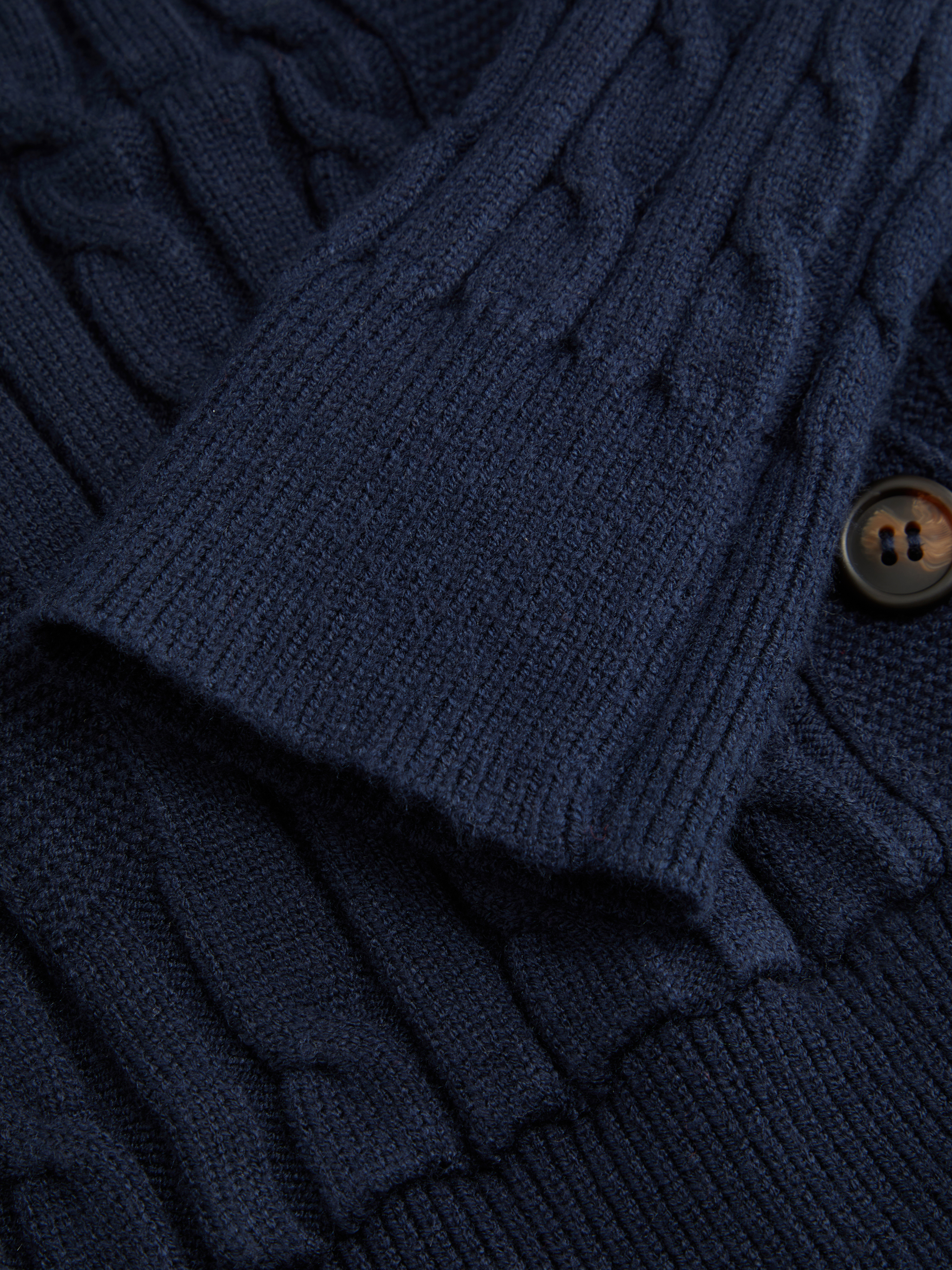 Cardigan en maille côtelée à capuche et manches longues