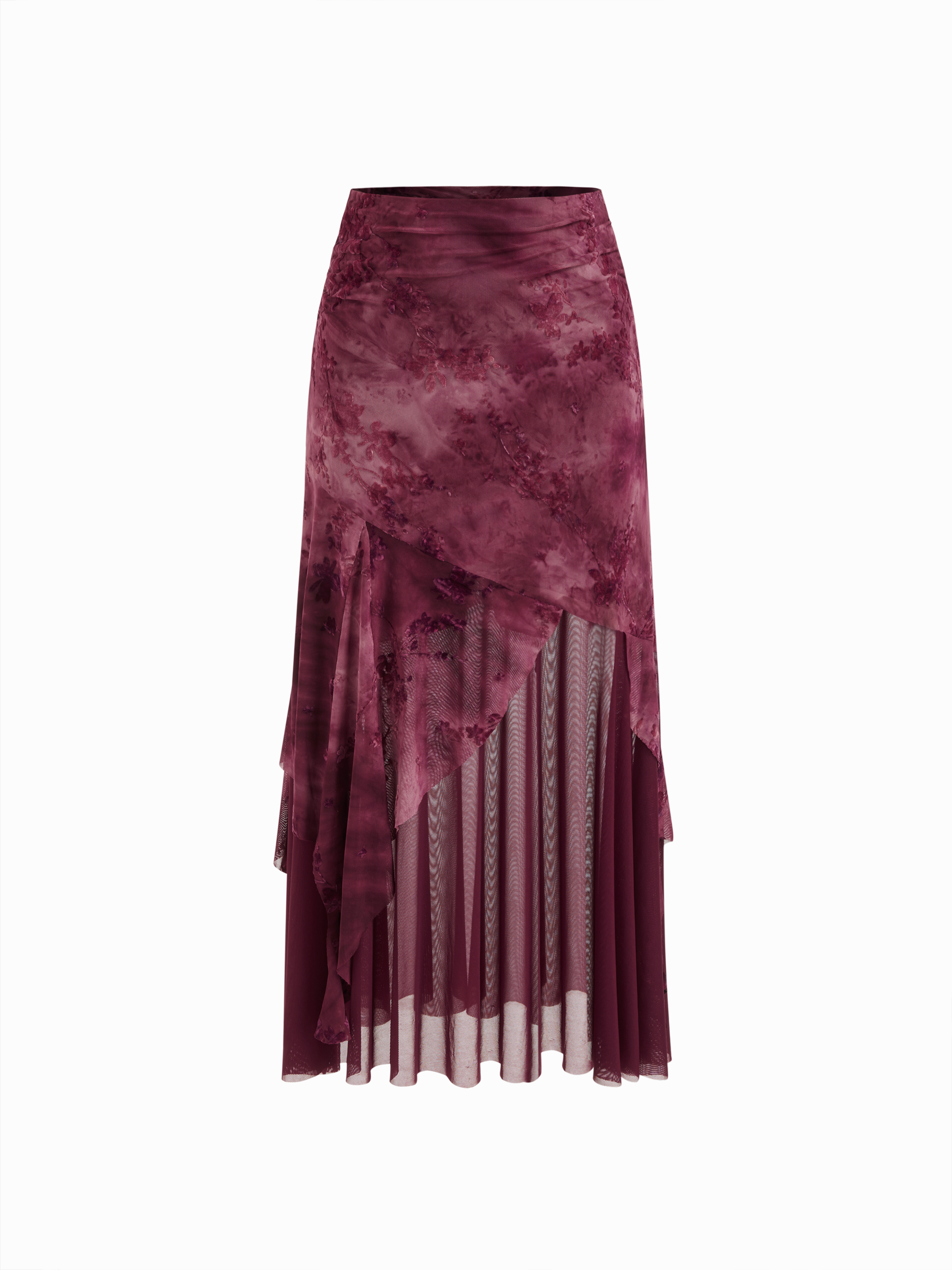 fairygrunge フェアリーグランジ タイダイ フリル スカート Fairy Grunge Asymmetrical Skirt For Music Festival/Live