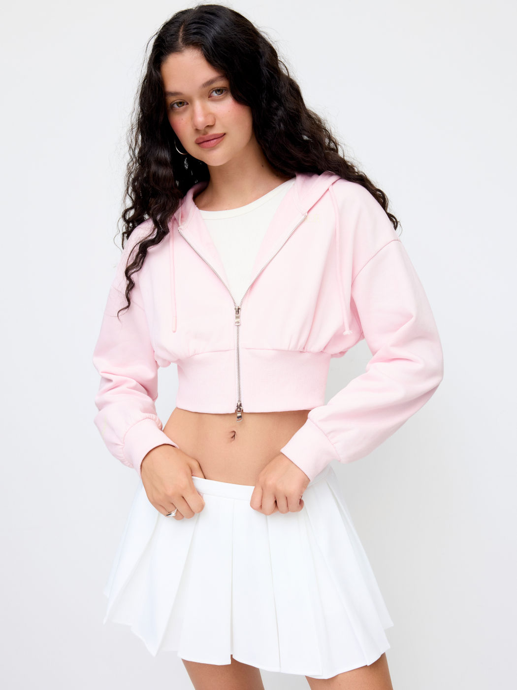 Felpa corta con cappuccio Cider Icon in misto cotone