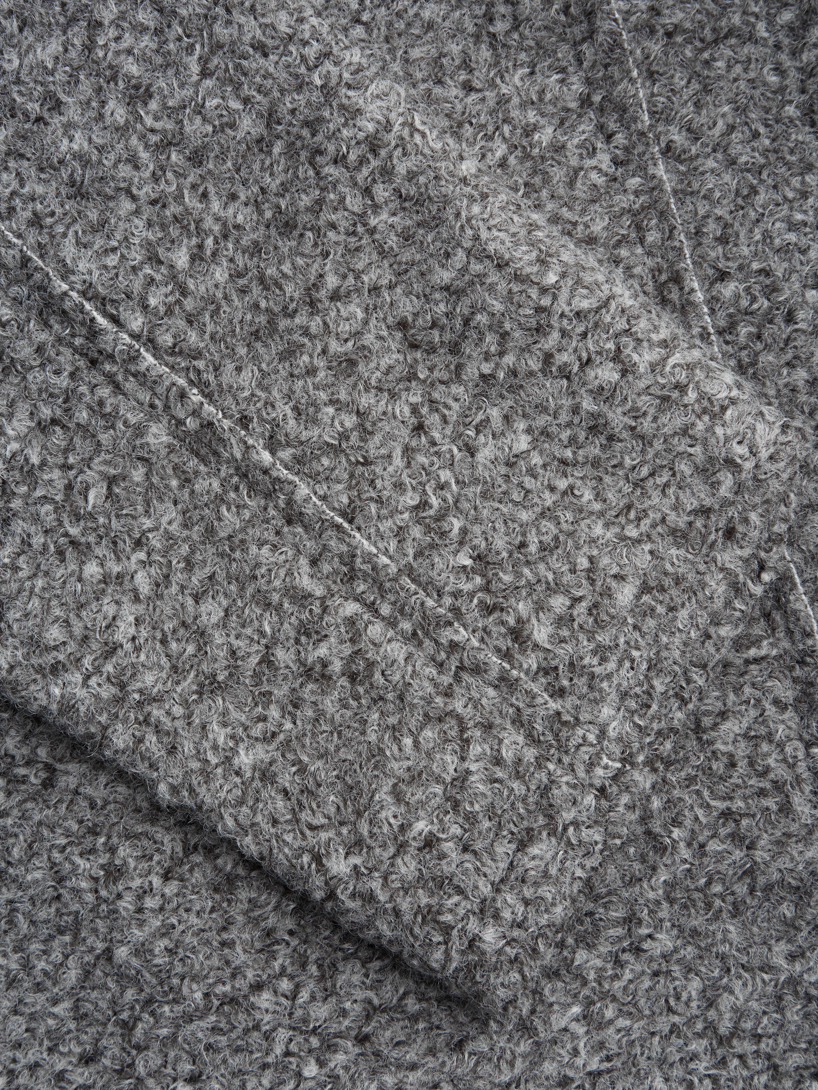 Wool-like fabrics Wool-look Collar Zip Through Oversized Jacket