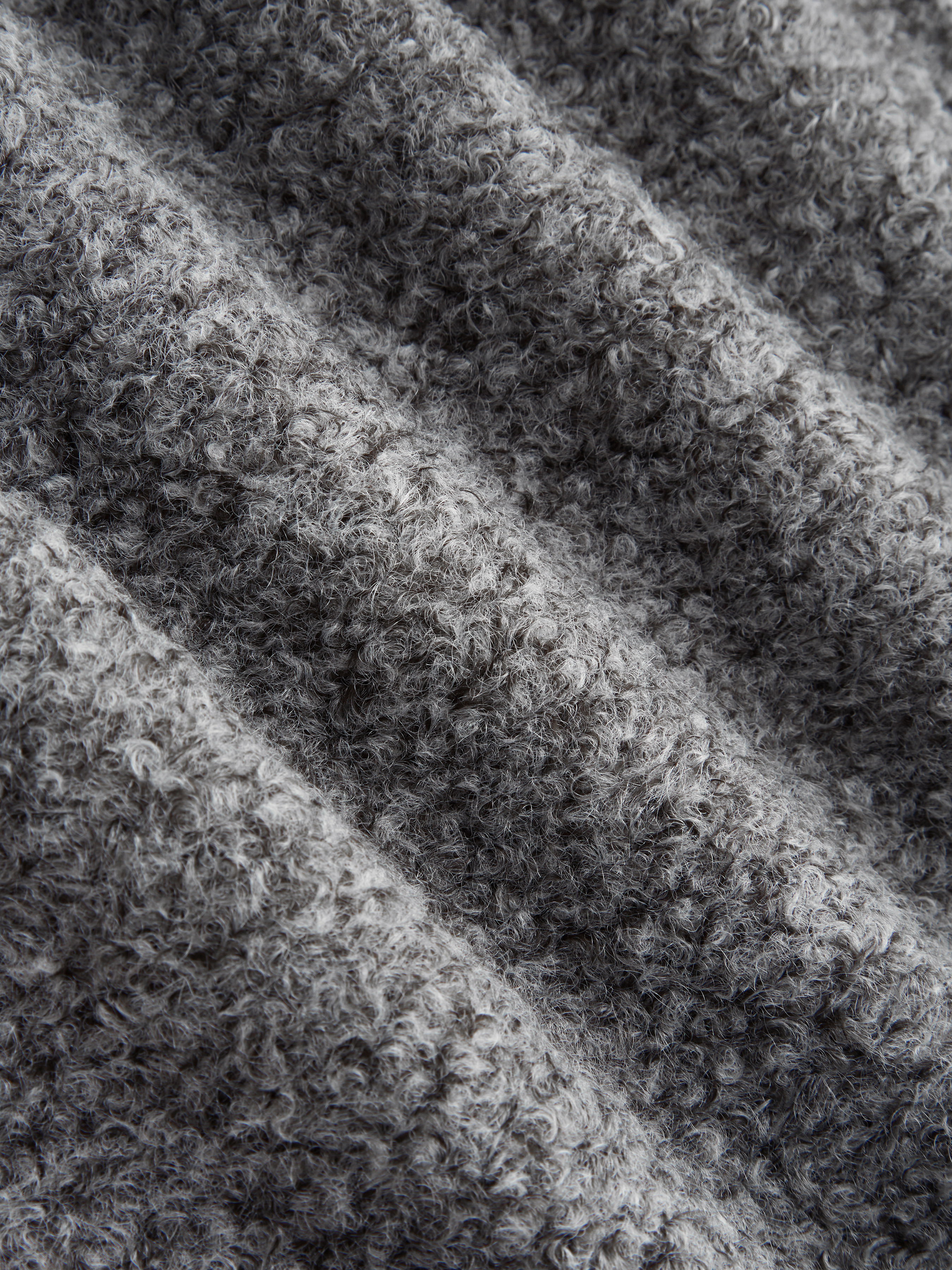 Wool-like fabrics Wool-look Collar Zip Through Oversized Jacket