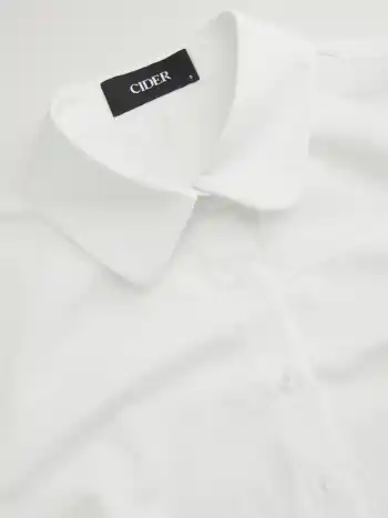 Camicia a maniche lunghe con colletto in misto cotone