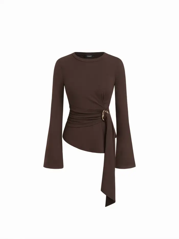 Two Tone Cotton Collar Striped Long Sleeve Bodysuit