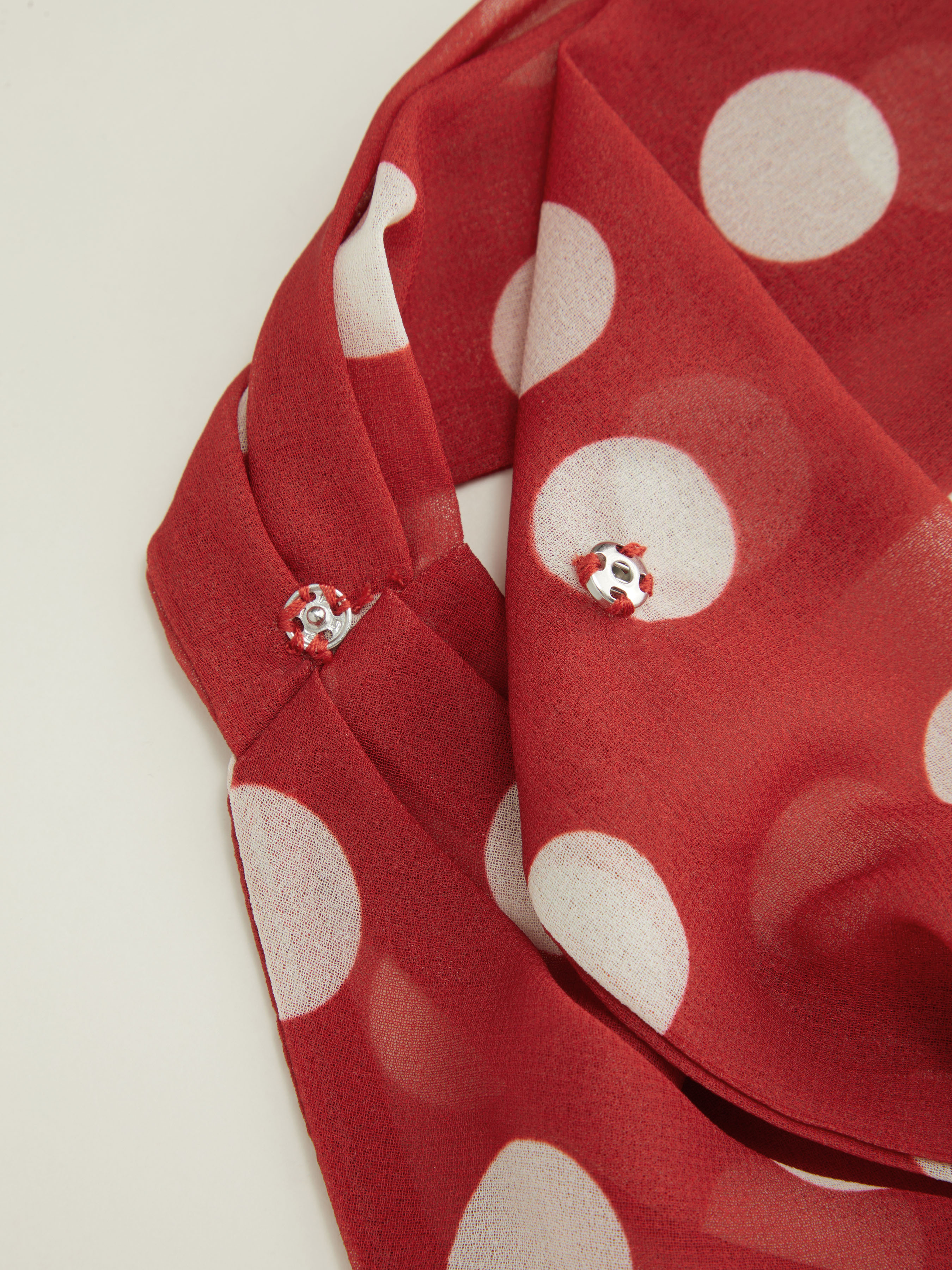 Chiffon Cowl Neck Polka Dot Ruched Mini Cami Dress With Scarf